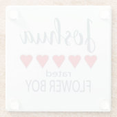 Bruids & Bruiloft 5 Hart Bloem Jongen Glazen Onderzetter (Achterkant)