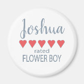 Bruids & Bruiloft 5 Hart Bloem Jongen Magneet (Voorkant)