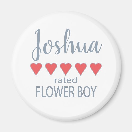 Bruids & Bruiloft 5 Hart Bloem Jongen Magneet (Voorkant)