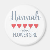 Bruids & Bruiloft 5 Hart Bloemenmeisje Magneet (Voorkant)