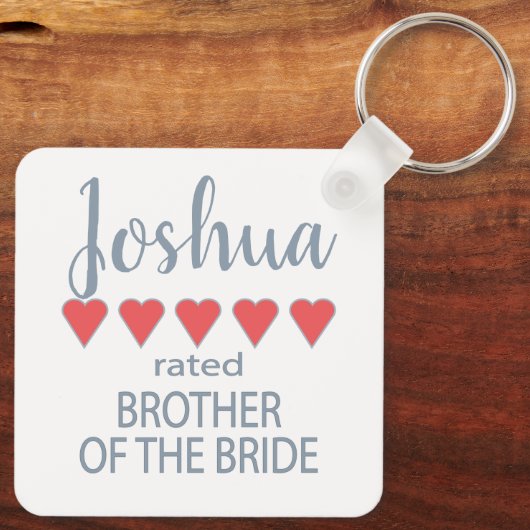 Bruids & Bruiloft 5 Hart Broer van Bruid Sleutelhanger (Achterkant)