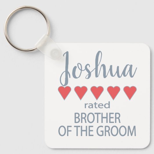Bruids & Bruiloft 5 Hart Broer van bruidegom Sleutelhanger (Voorkant)