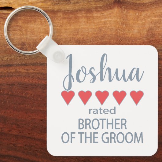 Bruids & Bruiloft 5 Hart Broer van bruidegom Sleutelhanger (Voorkant)