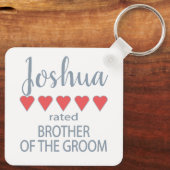 Bruids & Bruiloft 5 Hart Broer van bruidegom Sleutelhanger (Achterkant)
