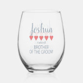 Bruids & Bruiloft 5 Hart Broer van bruidegom Wijnglas Zonder Voet (Achterkant)