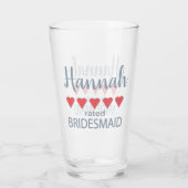Bruids & Bruiloft 5 Hart Bruidsmeisje Glas (Achterkant)