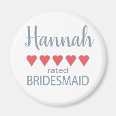 Bruids & Bruiloft 5 Hart Bruidsmeisje Magneet (Voorkant)