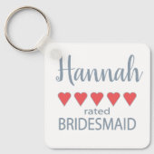 Bruids & Bruiloft 5 Hart Bruidsmeisje Sleutelhanger (Voorkant)