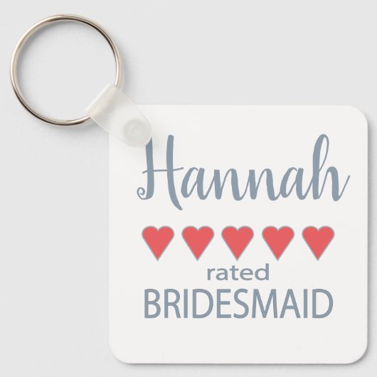 Bruids & Bruiloft 5 Hart Bruidsmeisje Sleutelhanger (Voorkant)