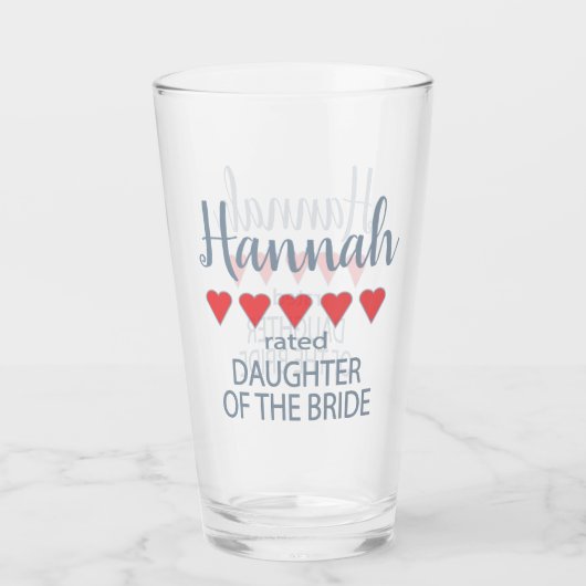 Bruids & Bruiloft 5 Hart Dochter van Bruid Glas (Voorkant)
