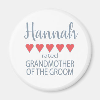 Bruids & Bruiloft 5 Hart Grootmoeder o bruidegom Magneet