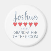 Bruids & Bruiloft 5 Hart Grootvader o bruidegom Magneet (Voorkant)