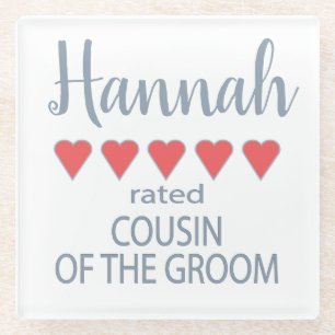 Bruids & Bruiloft 5 Hart Neef van de bruidegom Glazen Onderzetter