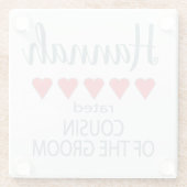 Bruids & Bruiloft 5 Hart Neef van de bruidegom Glazen Onderzetter (Achterkant)