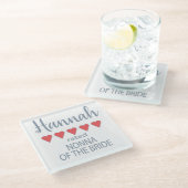 Bruids & Bruiloft 5 Hart Nonna van Bruid Glazen Onderzetter (Schuin)