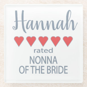 Bruids & Bruiloft 5 Hart Nonna van Bruid Glazen Onderzetter