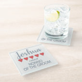 Bruids & Bruiloft 5 Hart Nonno van bruidegom Glazen Onderzetter (Schuin)