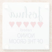 Bruids & Bruiloft 5 Hart Nonno van bruidegom Glazen Onderzetter (Achterkant)