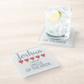 Bruids & Bruiloft 5 Hart Oom van Bruid Glazen Onderzetter (Schuin)