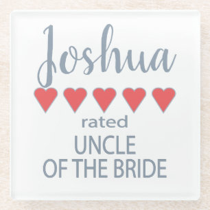 Bruids & Bruiloft 5 Hart Oom van Bruid Glazen Onderzetter