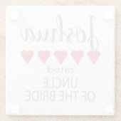 Bruids & Bruiloft 5 Hart Oom van Bruid Glazen Onderzetter (Achterkant)