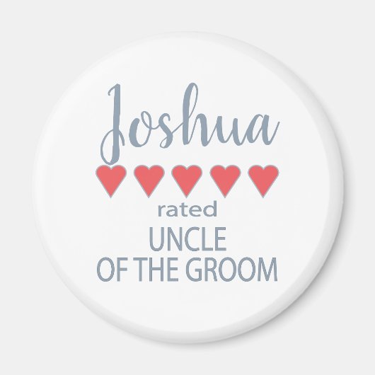 Bruids & Bruiloft 5 Hart Oom van bruidegom Magneet (Voorkant)