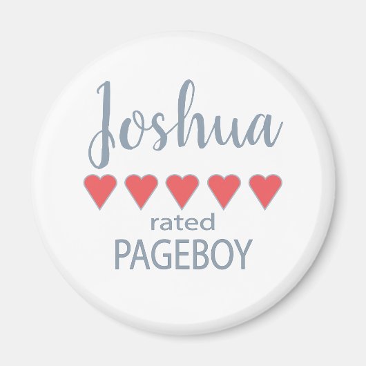 Bruids & Bruiloft 5 Hart Pageboy Magneet (Voorkant)