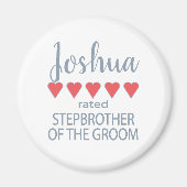 Bruids & Bruiloft 5 Hart Stepbroer o bruidegom Magneet (Voorkant)