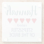 Bruids & Bruiloft 5 Hart Stepzus van Bruid Glazen Onderzetter (Achterkant)