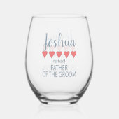 Bruids & Bruiloft 5 Hart Vader van de bruidegom Wijnglas Zonder Voet (Achterkant)