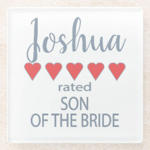 Bruids & Bruiloft 5 Hart Zoon van Bruid Glazen Onderzetter