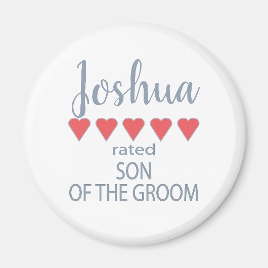 Bruids & Bruiloft 5 Hart Zoon van bruidegom Magneet (Voorkant)