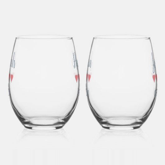 Bruids & Bruiloft 5 Hartbruid Wijnglas Zonder Voet (Rechts)