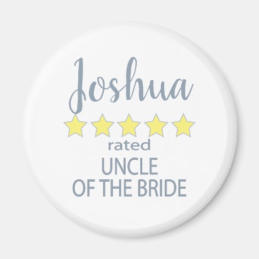 Bruids & Bruiloft 5 Star Oom van Bruid Magneet (Voorkant)