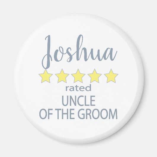 Bruids & Bruiloft 5 Star Oom van de bruidegom Magneet (Voorkant)