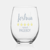 Bruids & Bruiloft 5 Star Pageboy Wijnglas Zonder Voet (Achterkant)