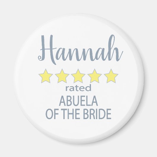 Bruids & Bruiloft 5 Ster Abuela van Bruid Magneet (Voorkant)