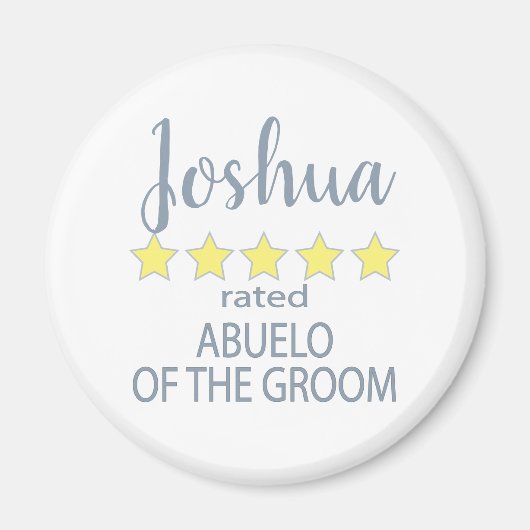 Bruids & Bruiloft 5 Ster Abuelo van bruidegom Magneet (Voorkant)