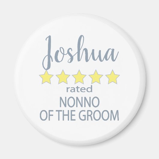 Bruids & Bruiloft 5 Ster Nonno van bruidegom Magneet (Voorkant)
