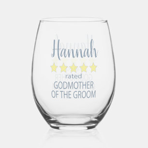 Bruids & Bruiloft 5 Sterren Godmother of Groom Wijnglas Zonder Voet