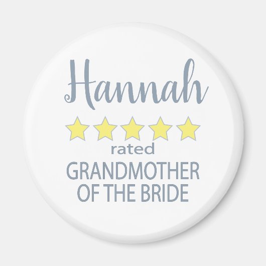 Bruids & Bruiloft 5 Sterren Grootmoeder van Bruid Magneet (Voorkant)