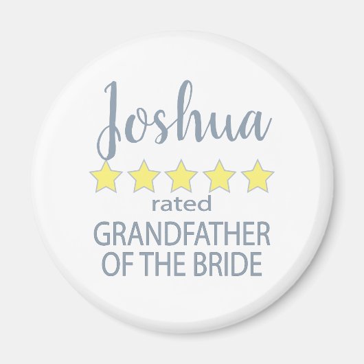 Bruids & Bruiloft 5 Sterren Grootvader van Bruid Magneet (Voorkant)