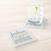 Bruids & Bruiloft 5 Sterren Grootvader van bruideg Glazen Onderzetter (Schuin)