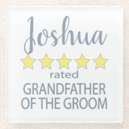 Bruids & Bruiloft 5 Sterren Grootvader van bruideg Glazen Onderzetter