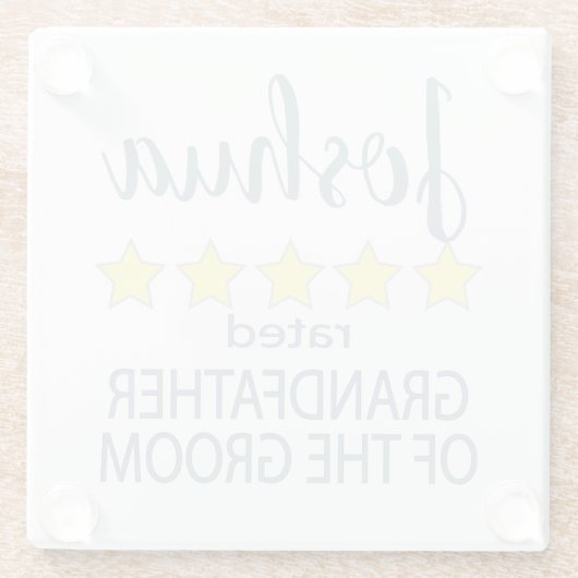 Bruids & Bruiloft 5 Sterren Grootvader van bruideg Glazen Onderzetter (Achterkant)