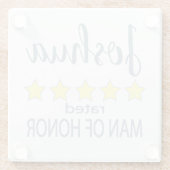 Bruids & Bruiloft 5 Sterren Man van Eer Glazen Onderzetter (Achterkant)