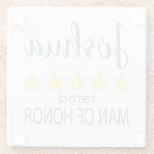 Bruids & Bruiloft 5 Sterren Man van Eer Glazen Onderzetter (Achterkant)