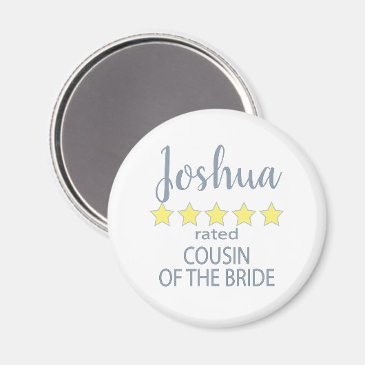 Bruids & Bruiloft 5 Sterren Neef van Bruid Magneet (Voorkant / Achterkant)