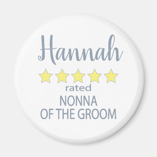 Bruids & Bruiloft 5 Sterren Nonna van Groom Magneet (Voorkant)