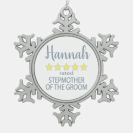 Bruids & Bruiloft 5 Sterren Stiefmoeder van bruide Tin Sneeuwvlok Ornament